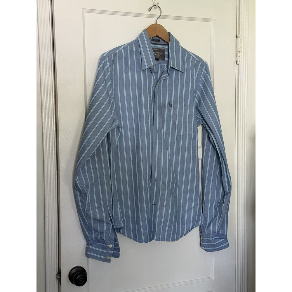 Vintage Abercrombie and Fitch 90s Y2K Muscle Shirt‎ Mens M Striped Button Up
